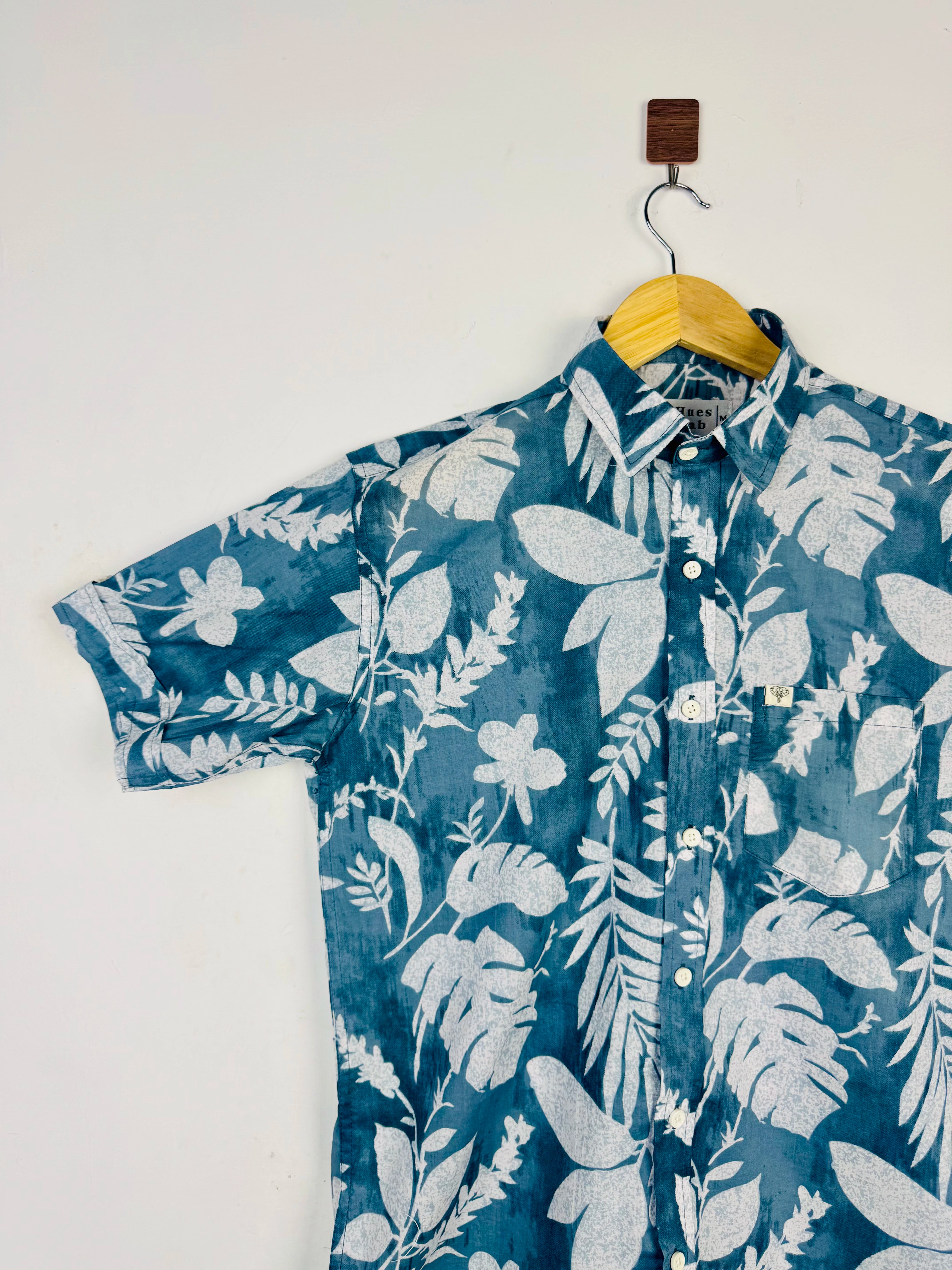 Lagoon Leaf Printed Half Sleeves Shirt