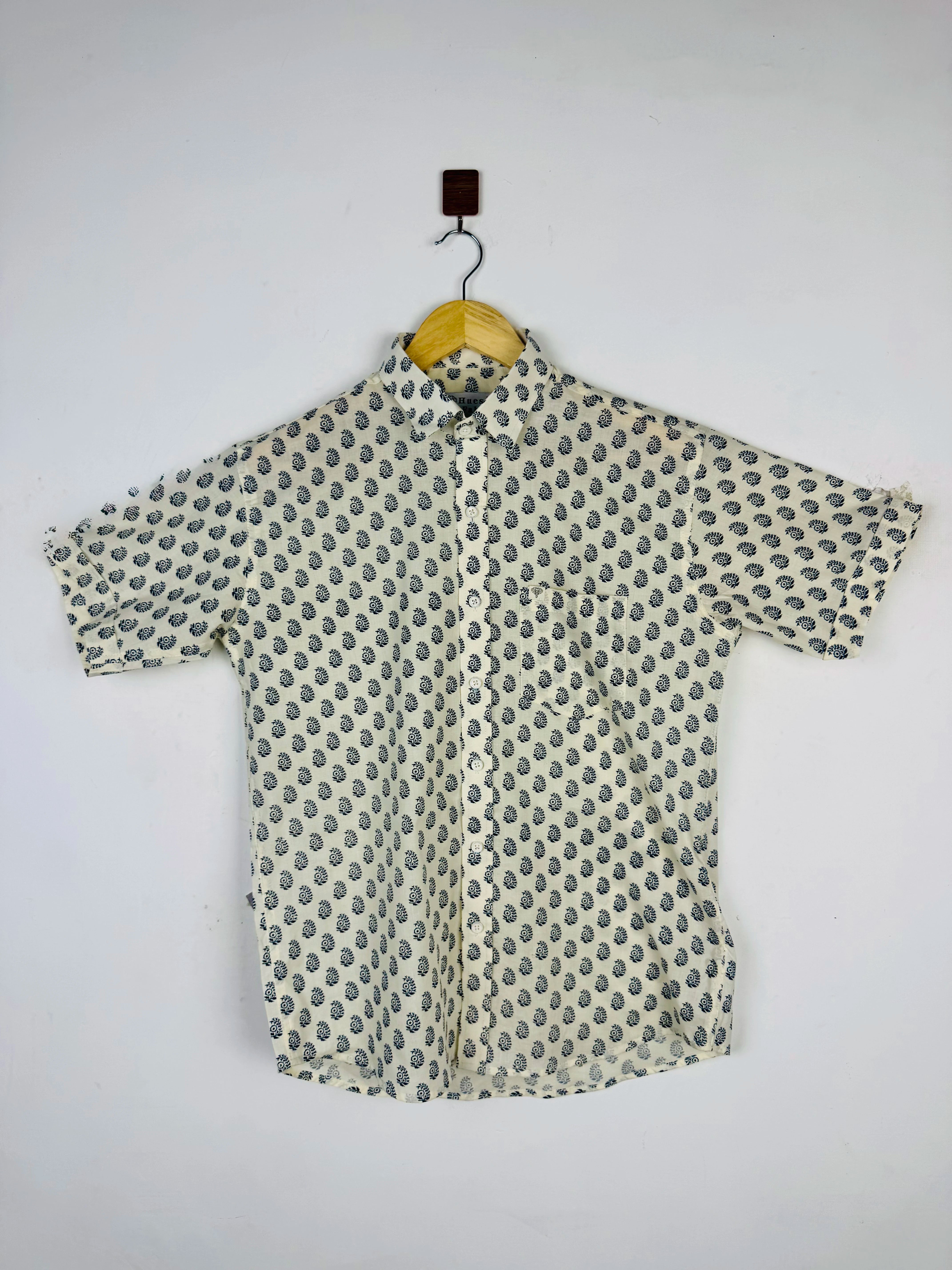Vintage Petal Printed Half Sleeves Shirt