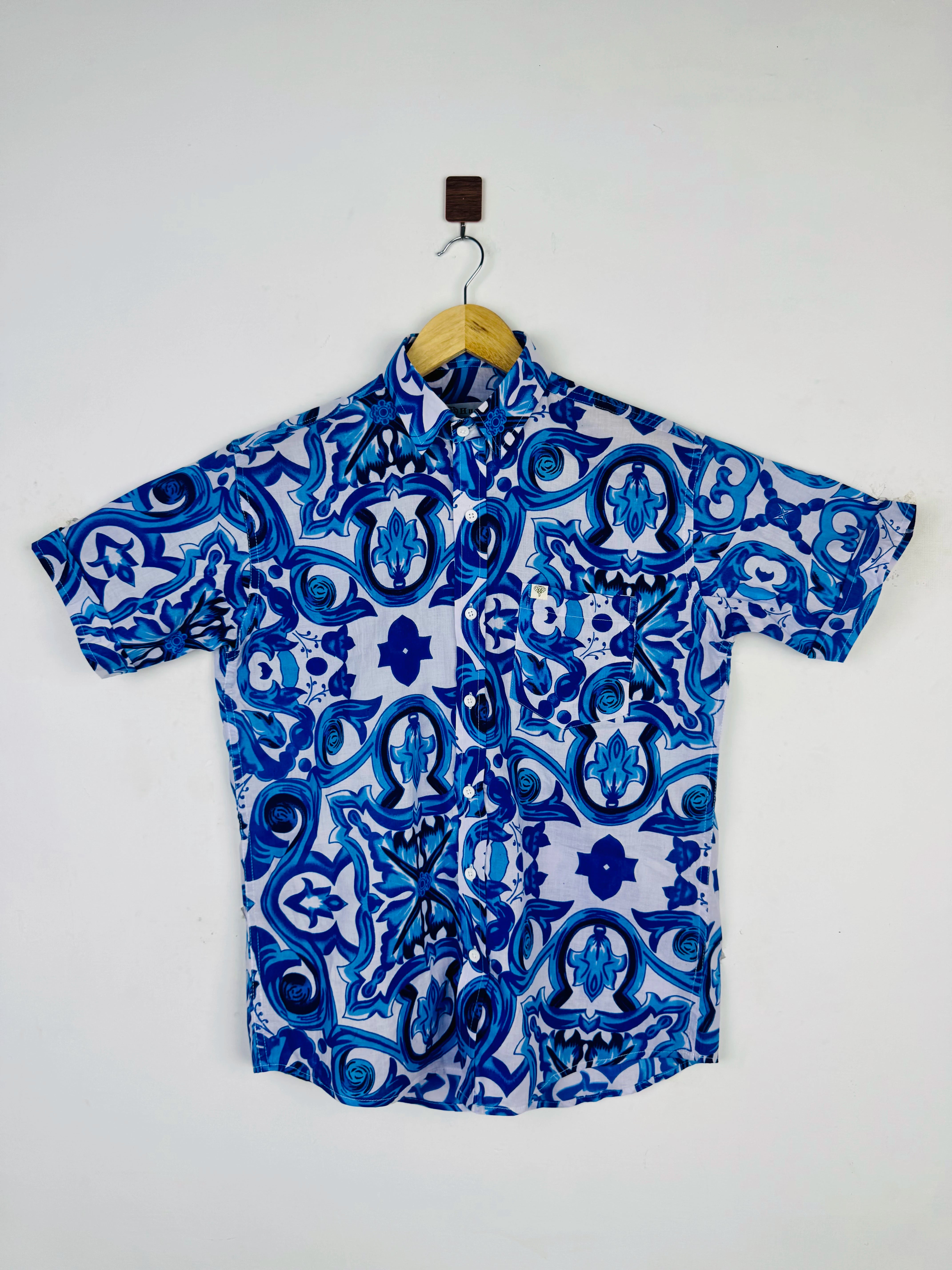 Mediterranean Print Half Sleeves Shirt