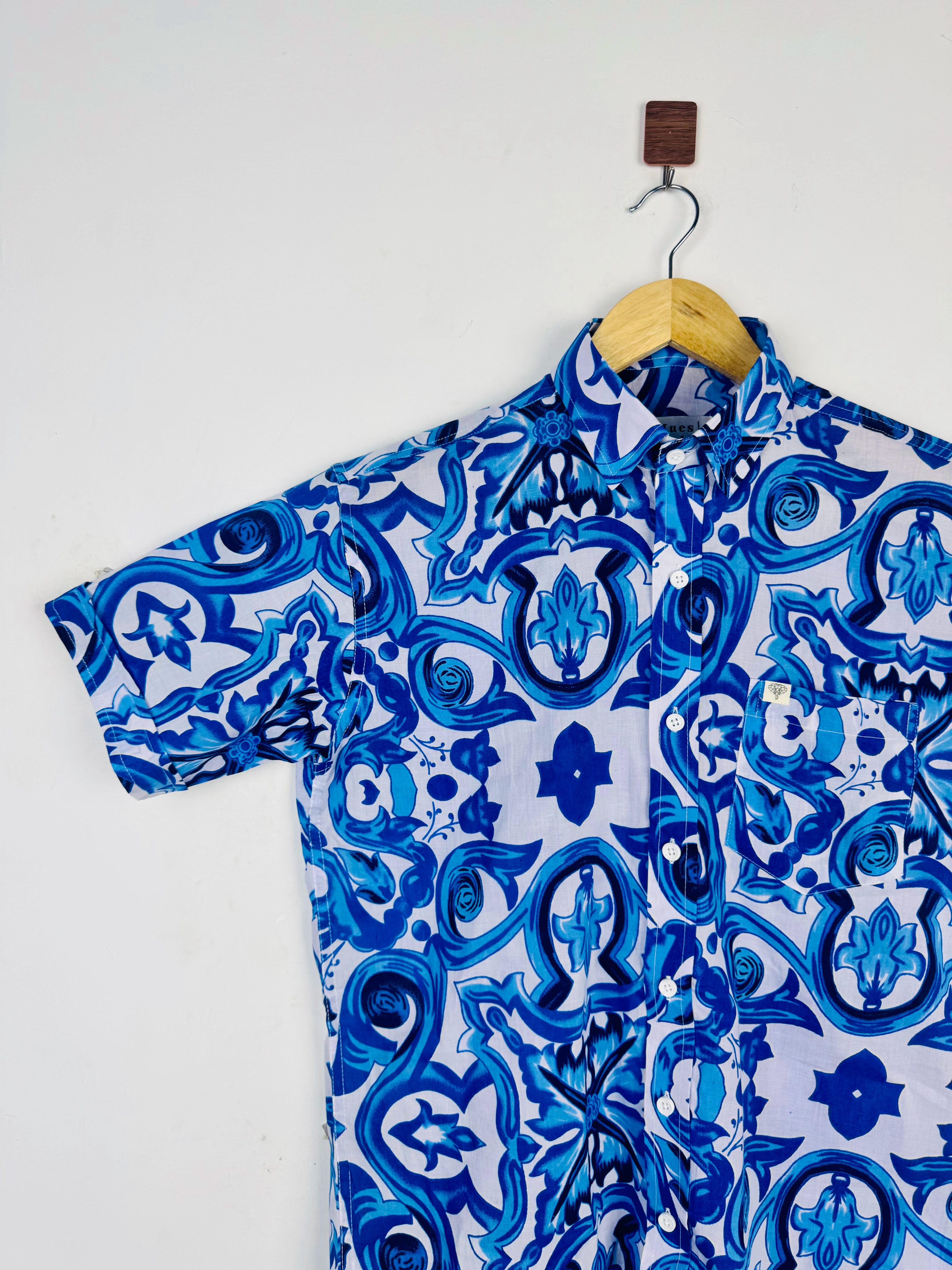 Mediterranean Print Half Sleeves Shirt