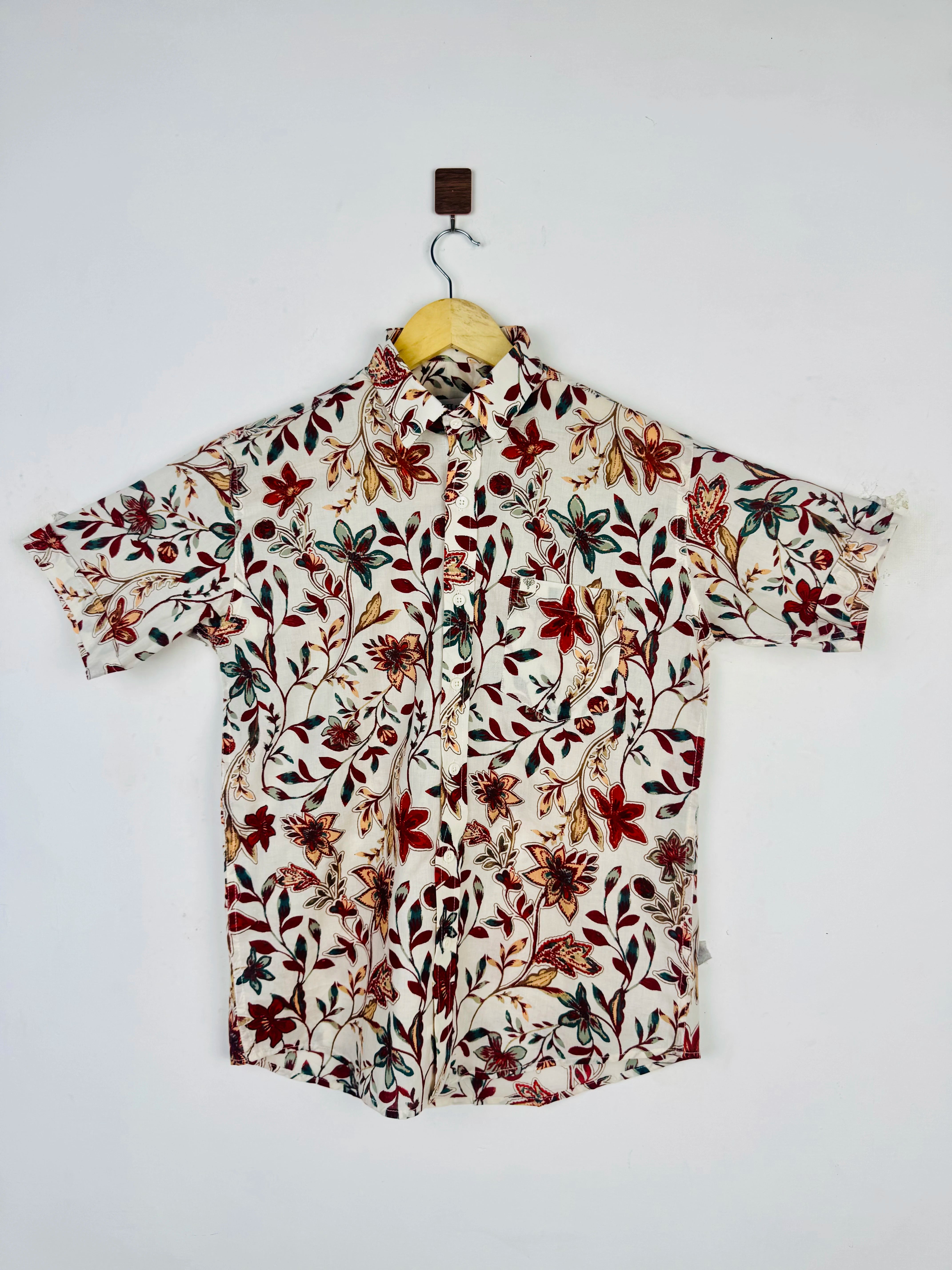 Autumn Vine Printed Half Sleeves Shirt