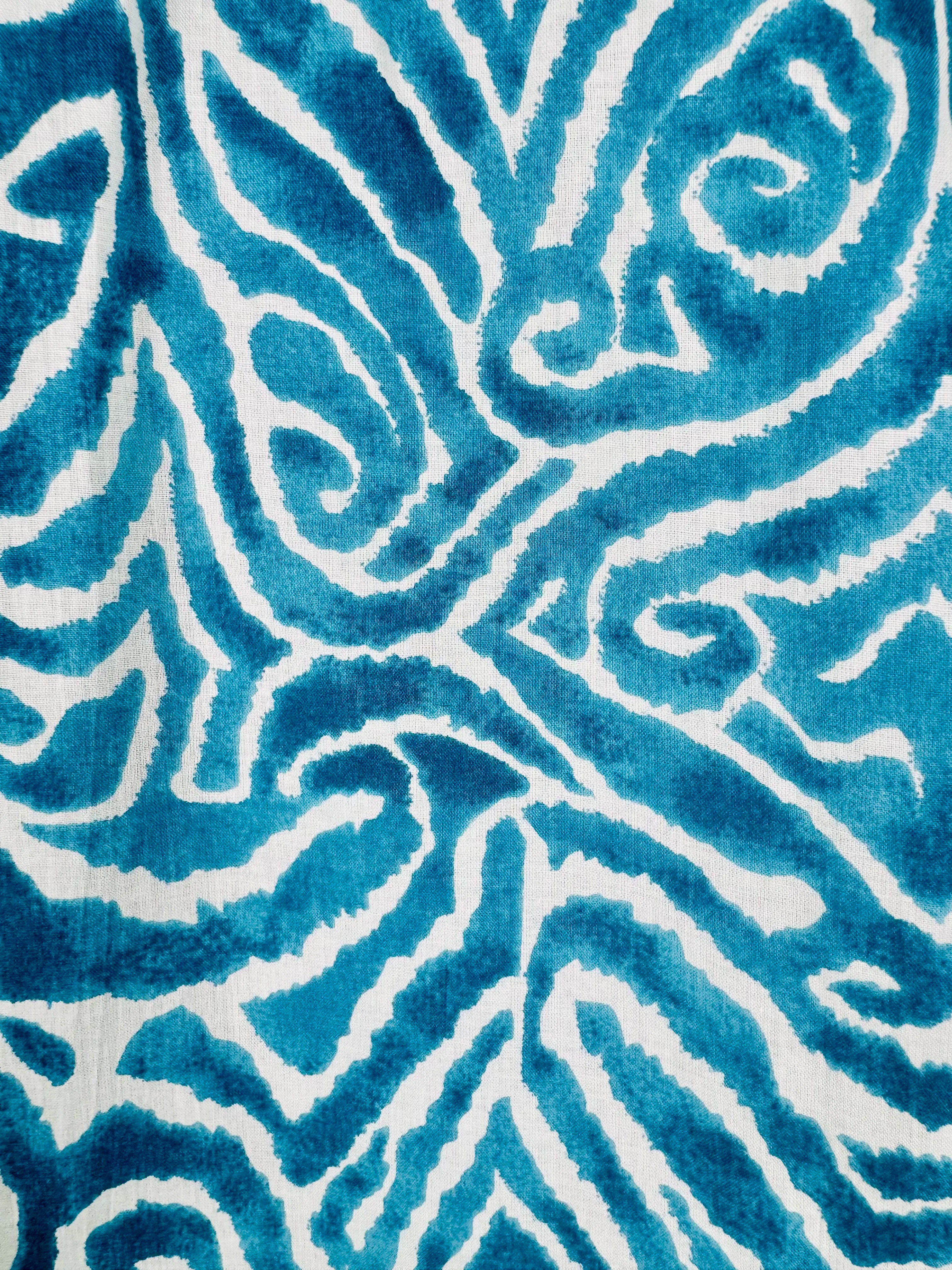 Sky Blue Abstract Printed Short Kurta