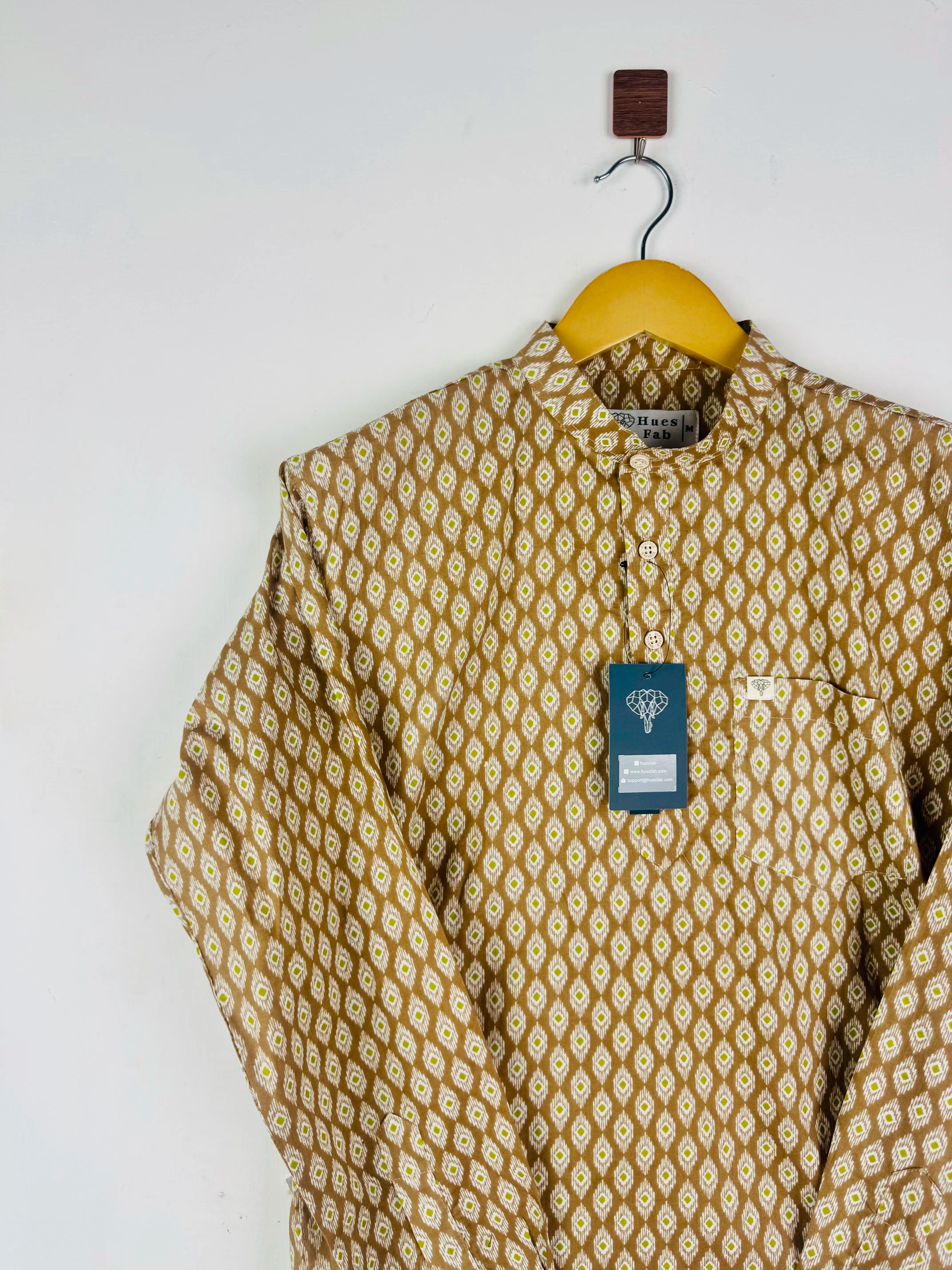 Brown motif Printed Short Kurta