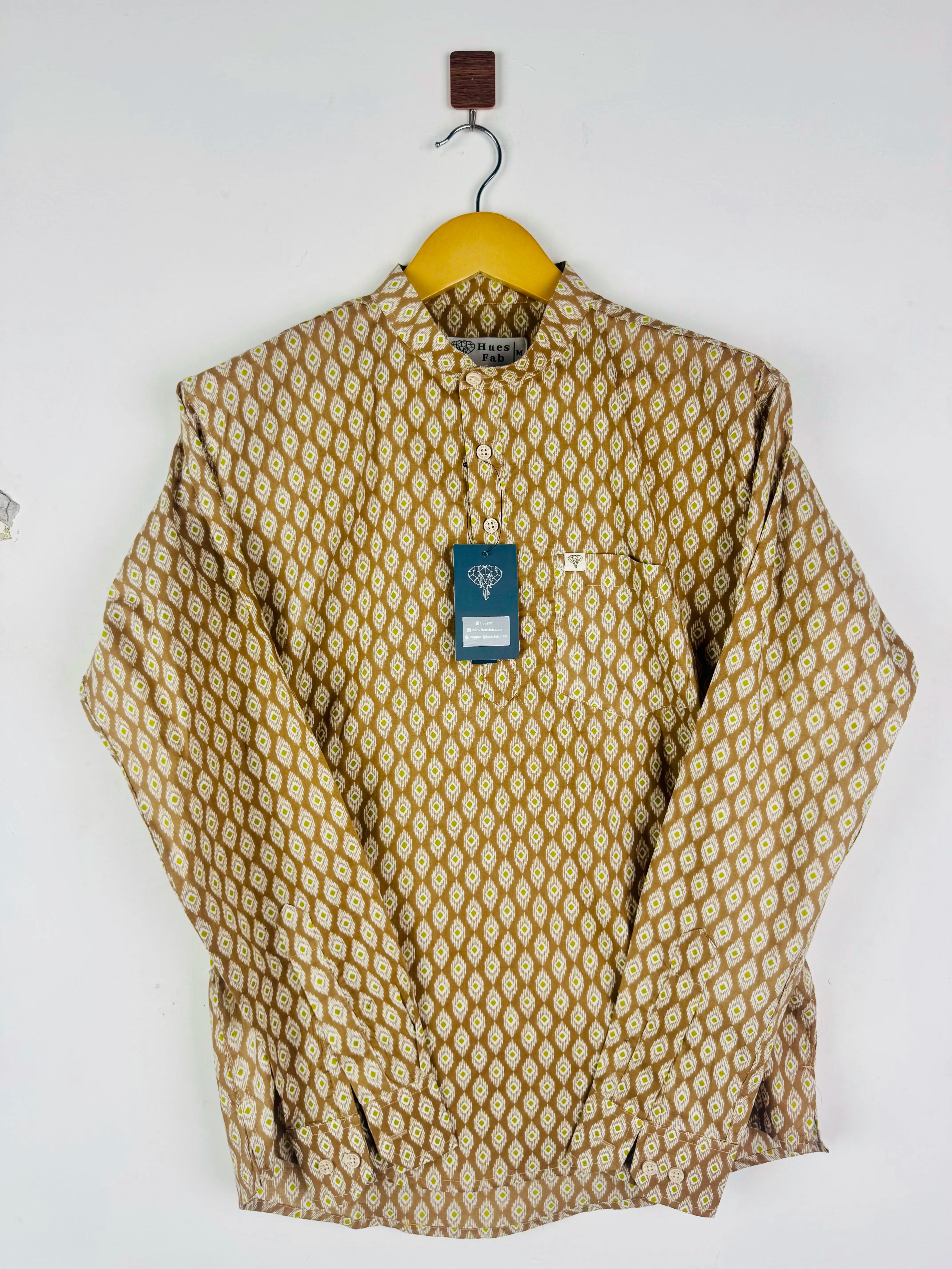 Brown motif Printed Short Kurta