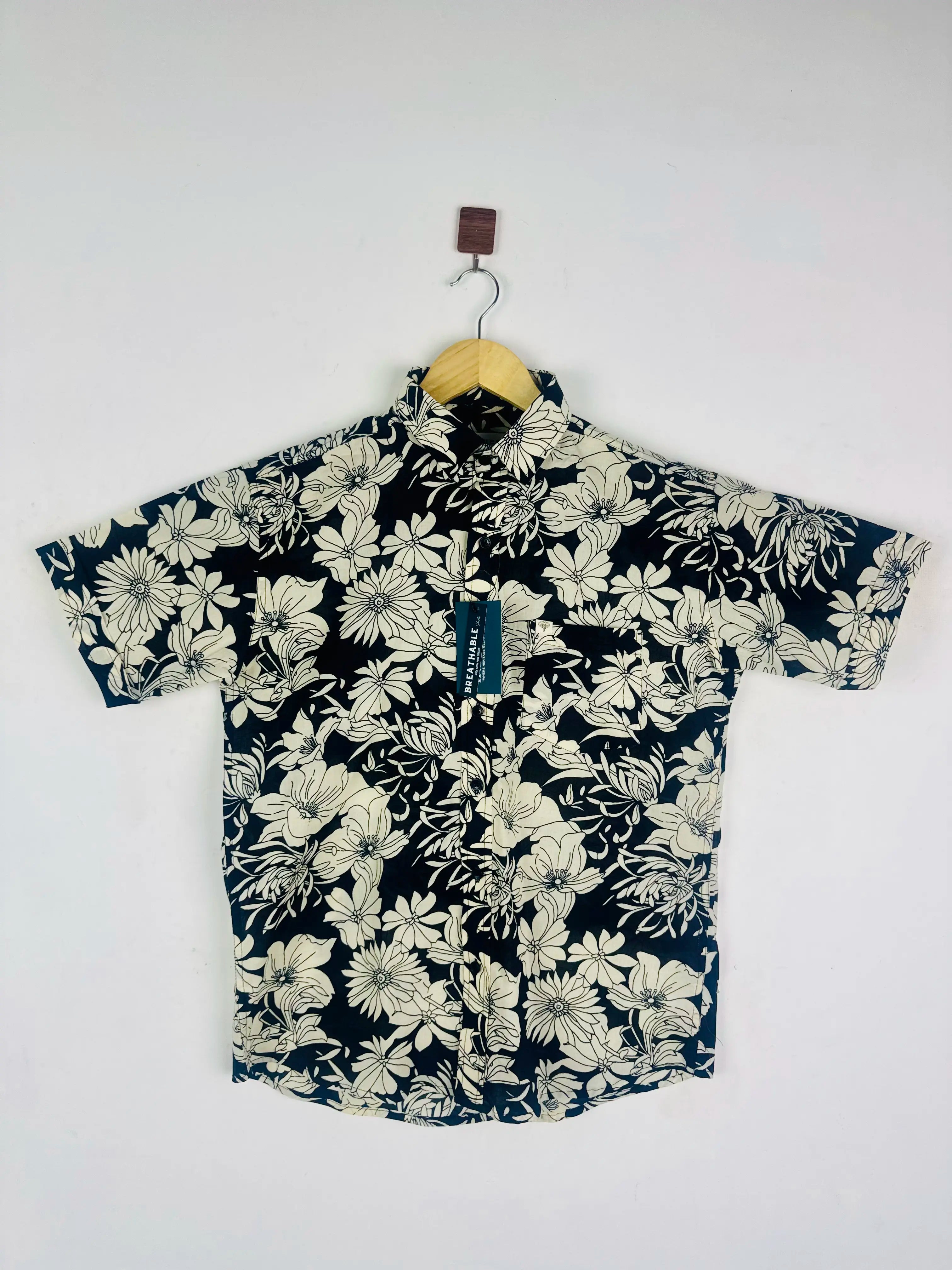 Nocturnal Bloom  Half Sleeves Shirt