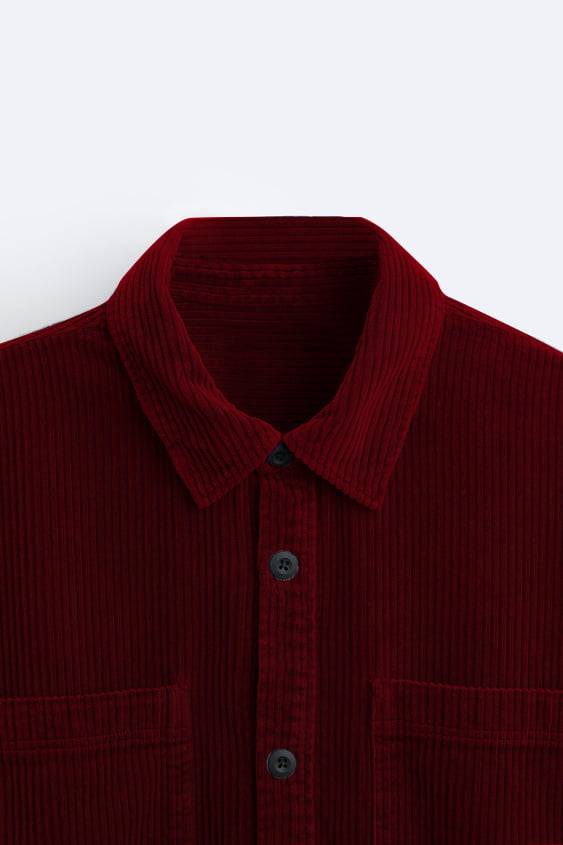 Wine Premium Corduroy Oversized Shirt