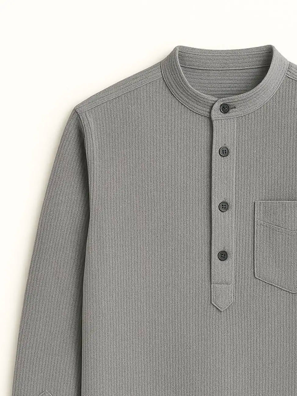 Light Gray Corduroy Short Kurta