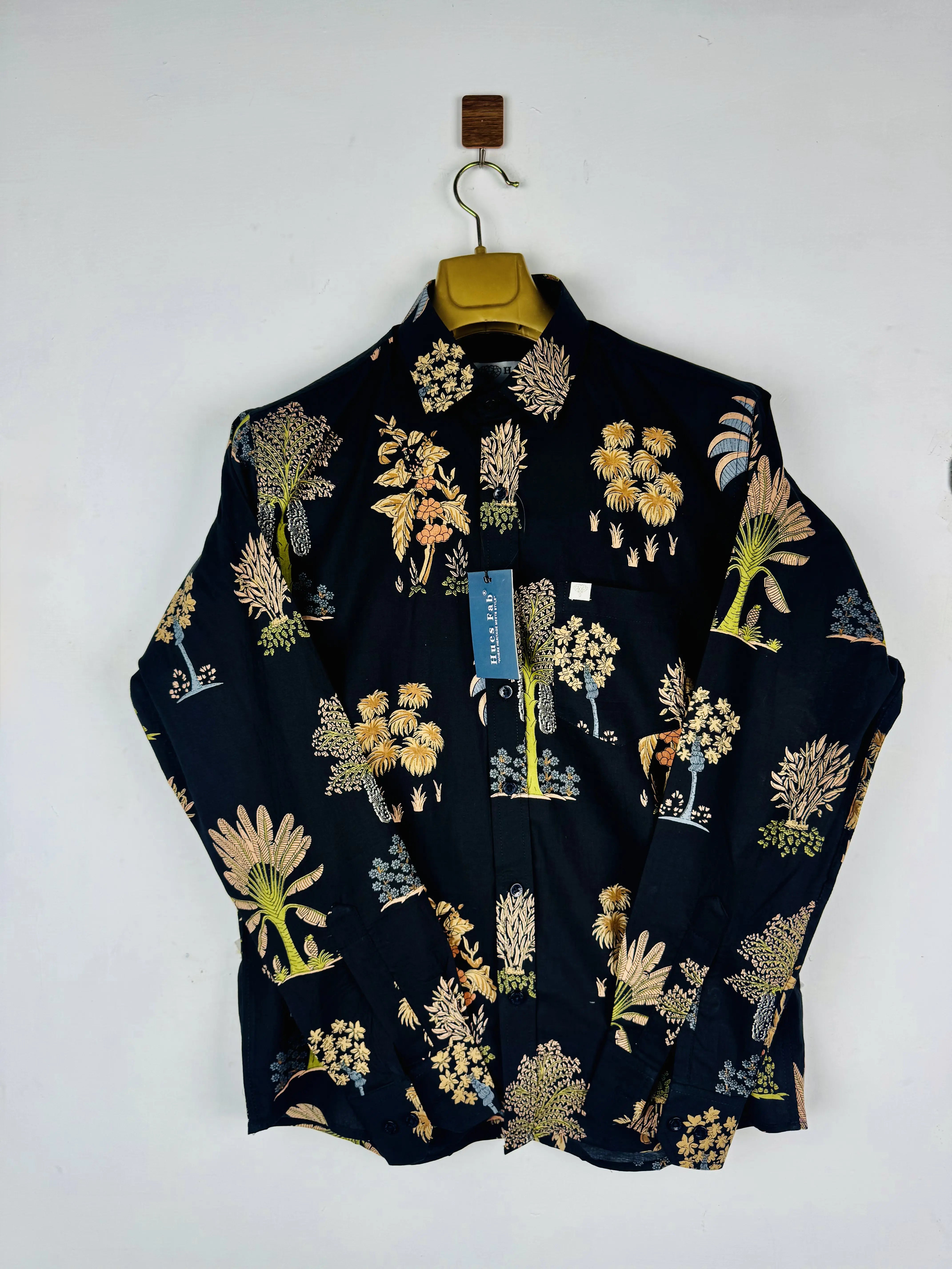 Noir Botanical Full Sleeves Shirt