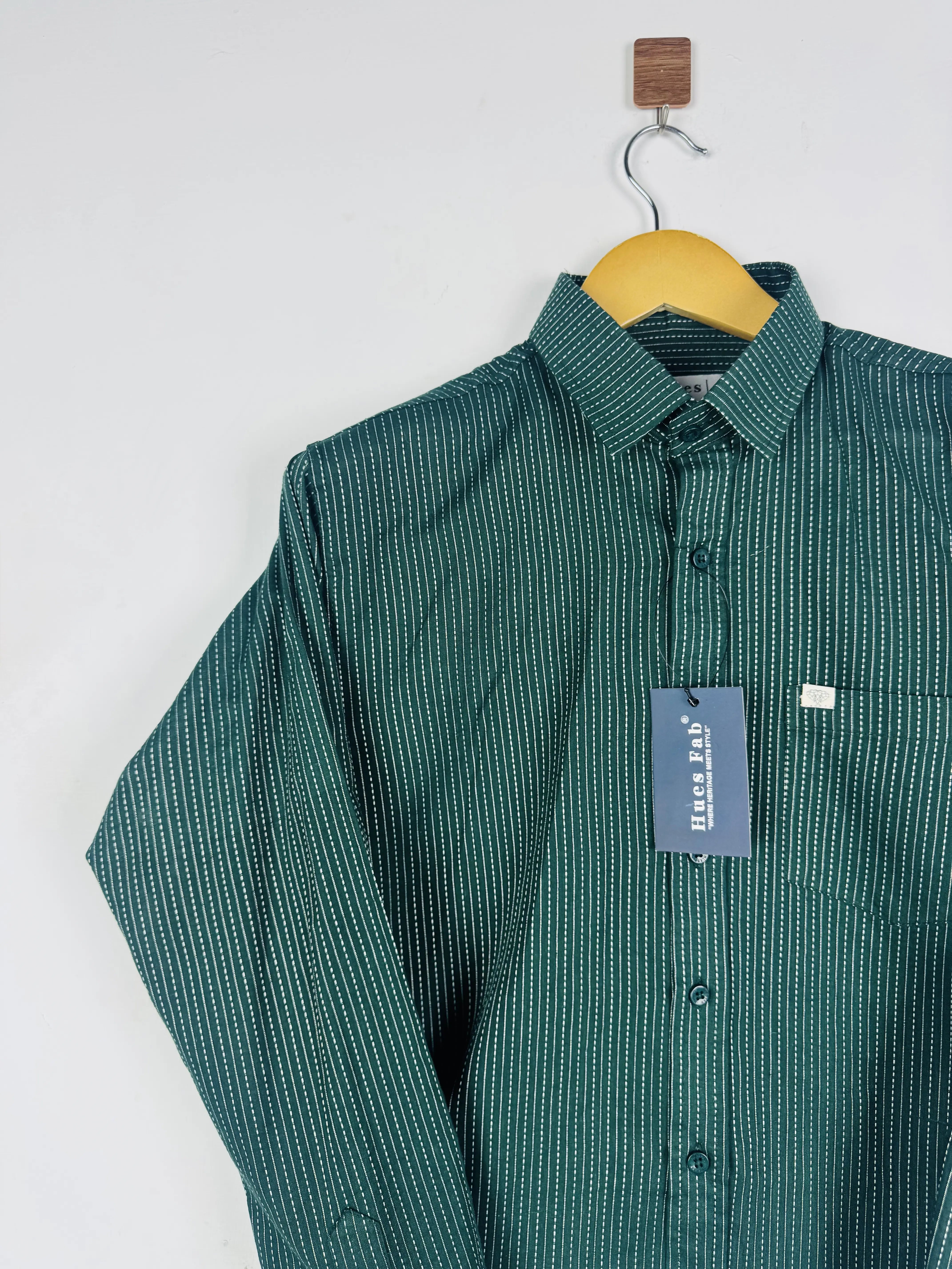 Olive kantha Full Sleeves Shirt