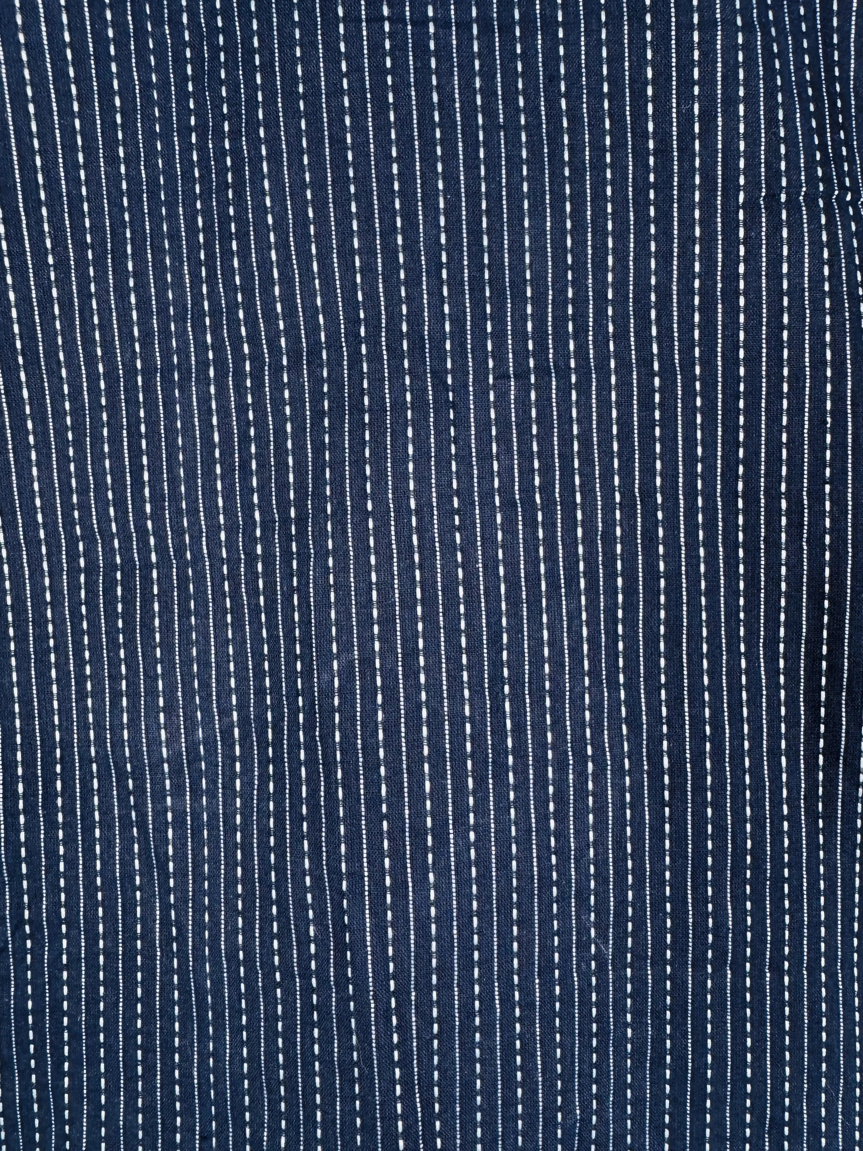 Navy Blue Kantha Full Sleeves Shirt