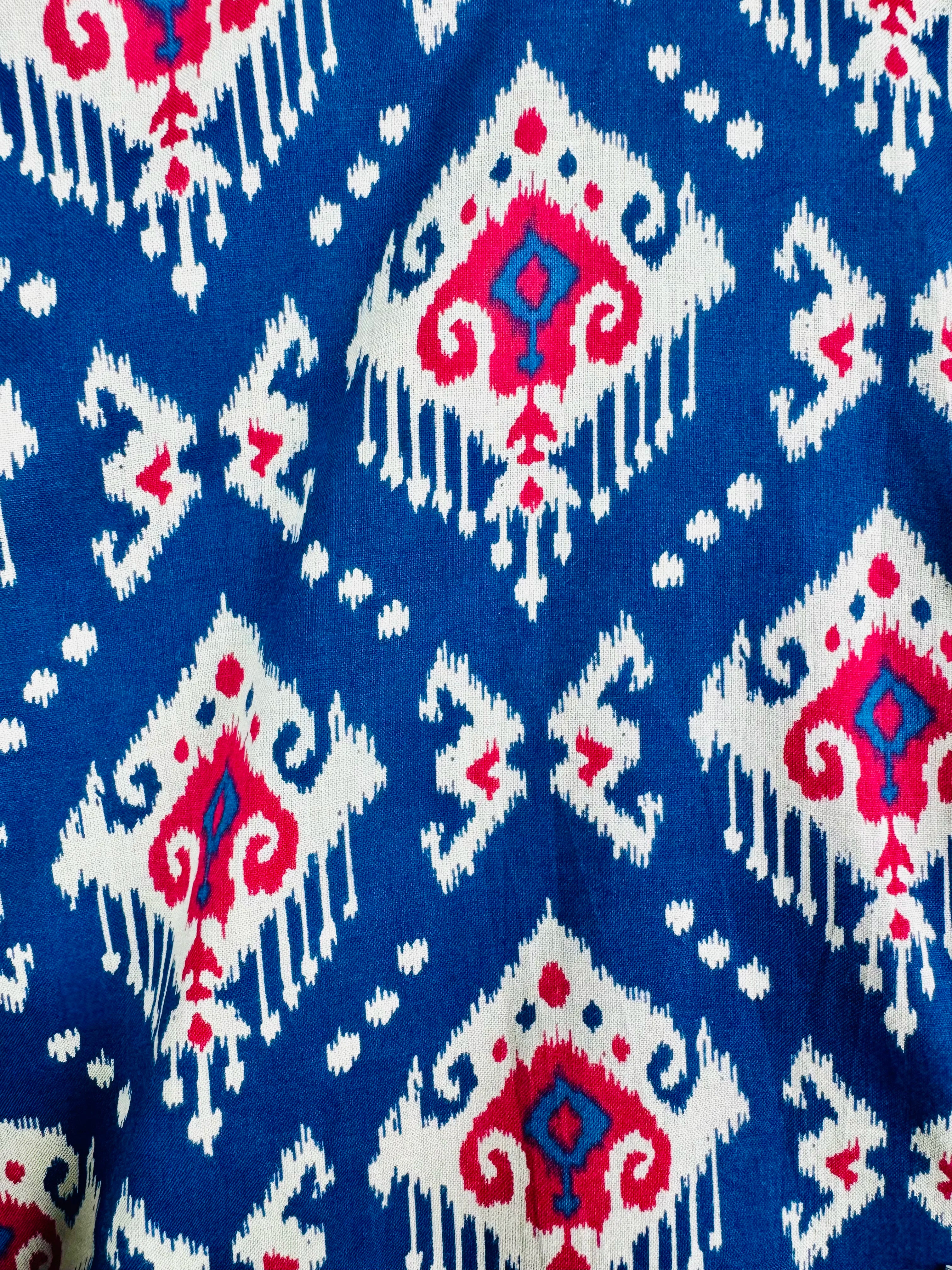 Navy Blue Kite Printed Short Kurta