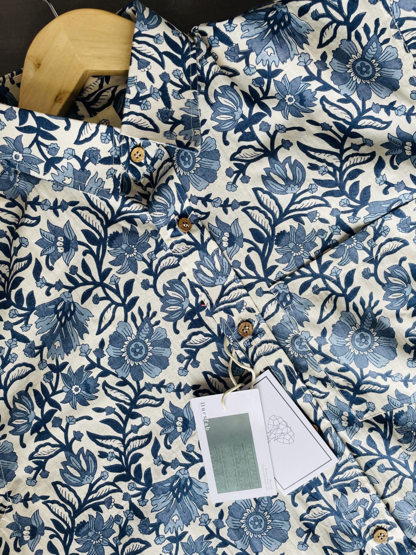 Blue Floral printed Half-Sleeves Shirt – Hues Fab