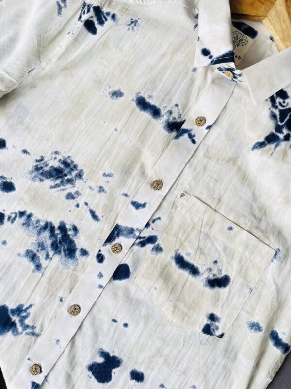 White Tie-dye cotton Half Sleeve Shirt – Hues Fab