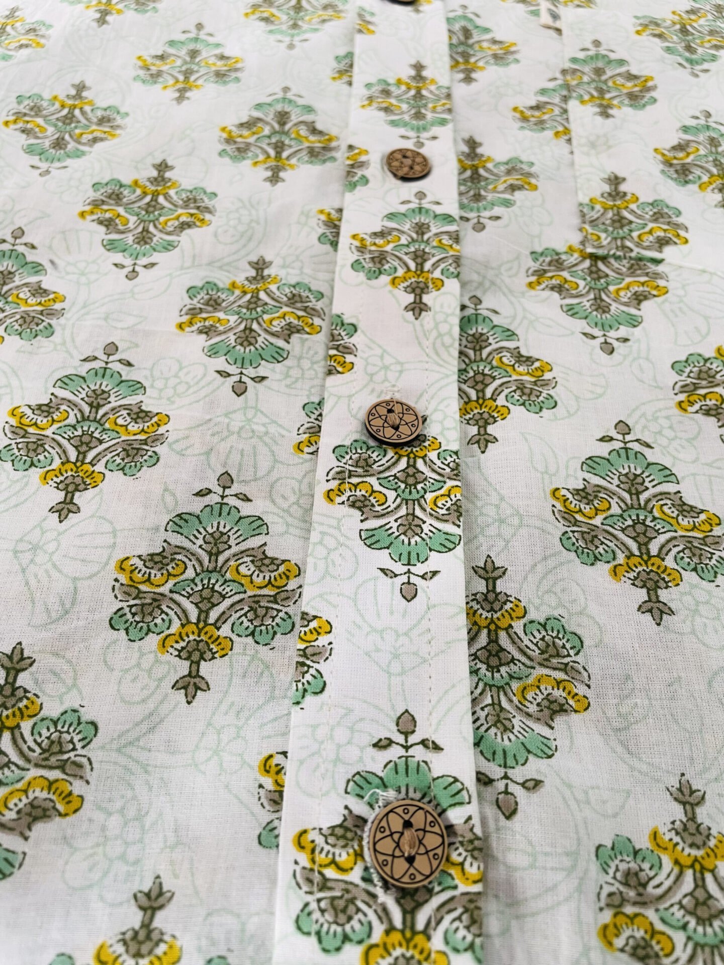 Green Jaipuri Motifs printed Full Sleeve Shirt – Hues Fab